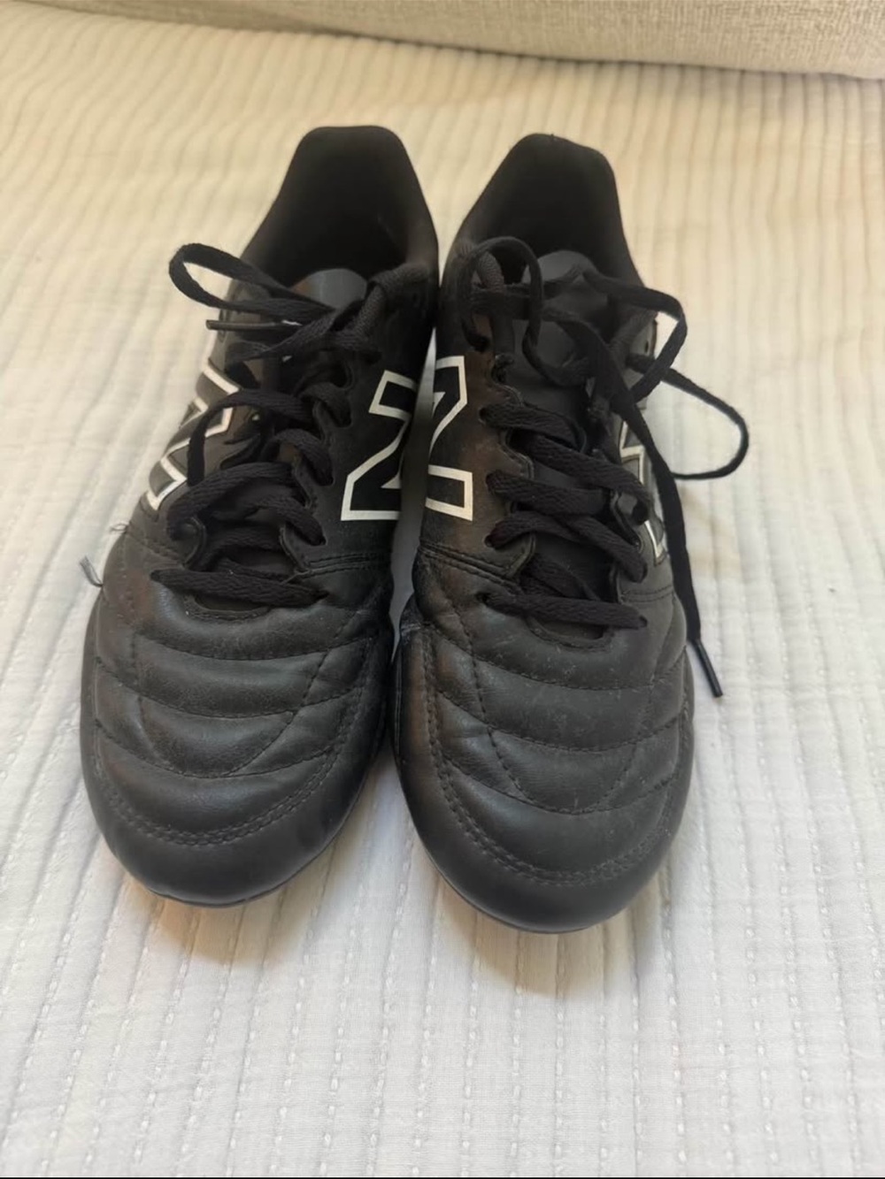 Black Boys Athletic Lace-Up Soccer Cleats
